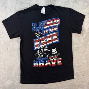 Delta Pro Weight Patriotic Land of the Free‎ Graphic T-Shirt Men's Size Med
